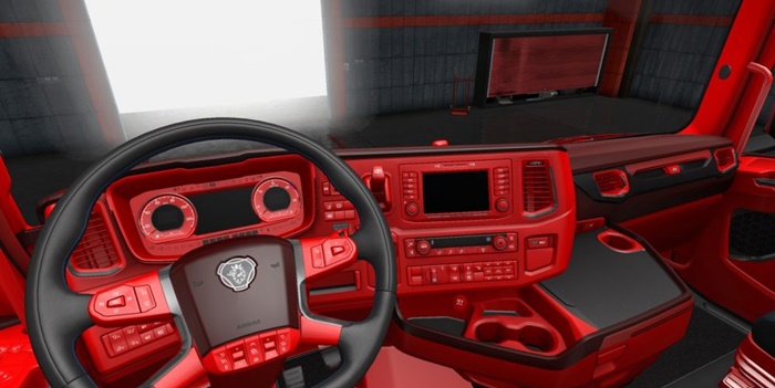ETS 2 – Scania 2016 Kırmızı İç Mekan (1.30.x)