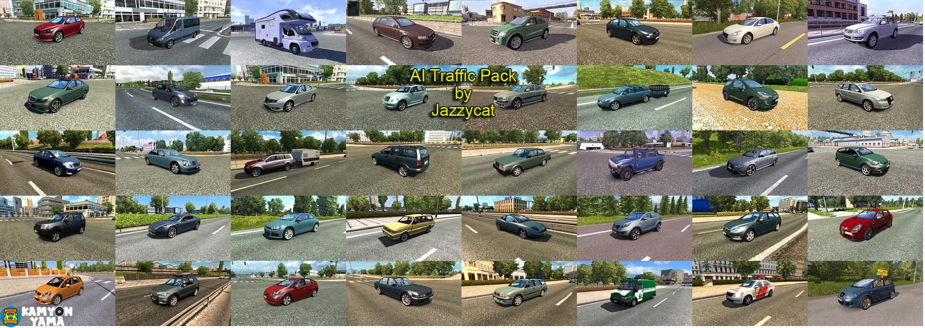 ETS2 –  JAZZYCAT Trafik Araçları Paketi V6.5