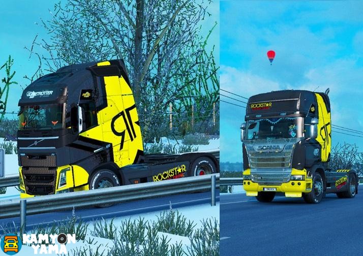 ETS2 – Scania ve Volvo İçin Rockstar Energy Skini