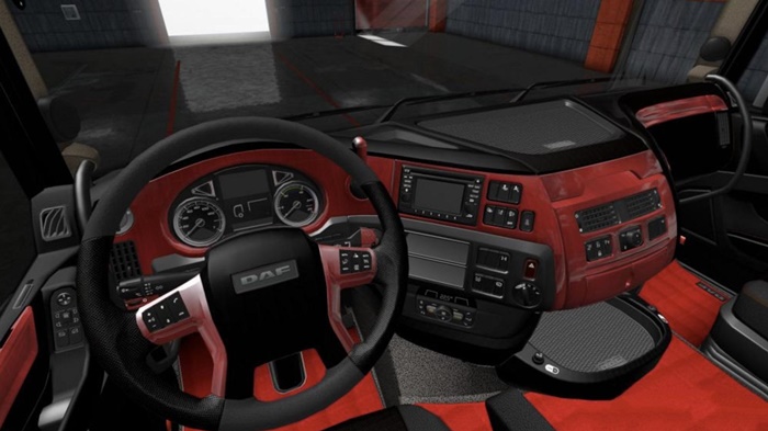 ETS2 – Daf E6 Kırmızı Ahşap Interior (1.36.x)