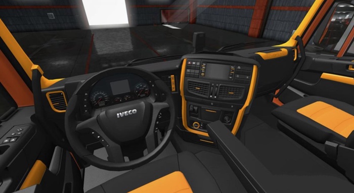 ETS2 – Iveco Hi-Way Siyah-Turuncu Interior (1.36.x)