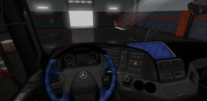 ETS2 – Mercedes Actros MP3 Siyah-Mavi Interior (1.36.x)