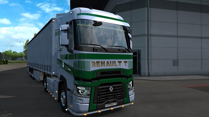 ETS2 – Renault T Yeşil Çizgili Skin Modu V1.0