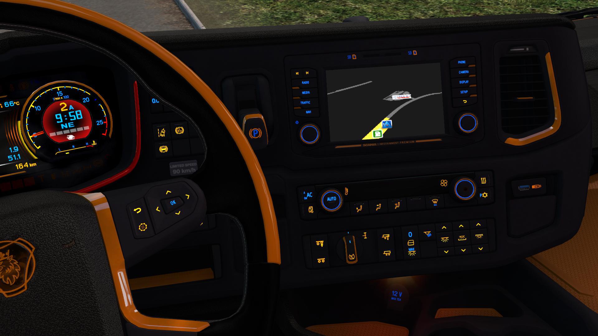 ETS2 – Scania Yeni Nesil R&S Siyah-Sarı Interior (1.35.x)