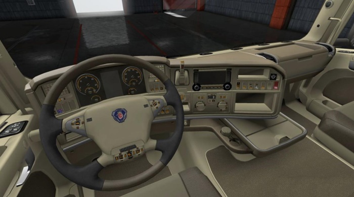 ETS2 – Scania R Bej Deri Lüks Interior (1.36.x)
