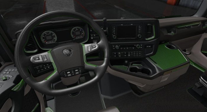 ETS2 – Scania S & R Siyah – Yeşil Interior (1.36.x)