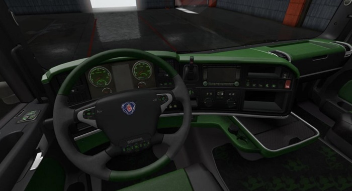 ETS2 – Scania R2009 Siyah – Yeşil Interior (1.36.x)