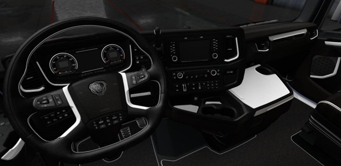 ETS2 – Scania S & R Beyaz – Siyah Interior (1.36.x)