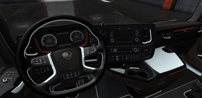 ETS2 – Scania S & R Siyah – Beyaz Interior (1.36.x)