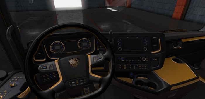 ETS2 – Scania S & R Siyah – Sarı Interior (1.36.x)