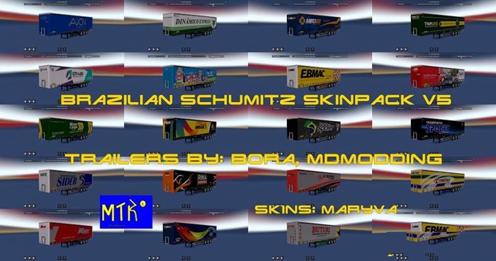 ETS2 – Schumitz Brezilya Şirket Skin Paketi V5 (1.36.x)