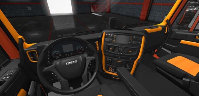 ETS2 – Iveco Hi-Way Siyah & Turuncu Interior (1.36.x)