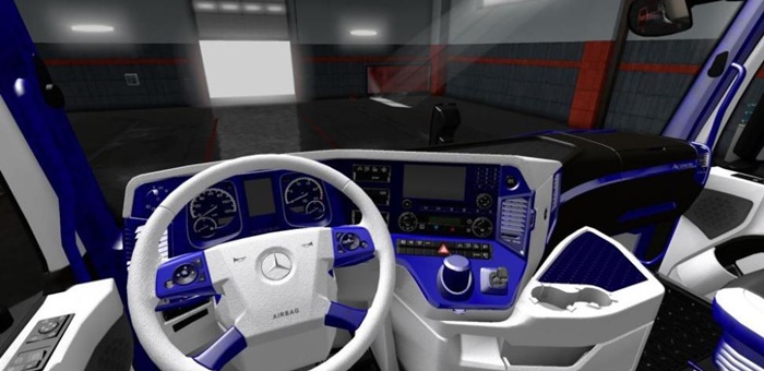 ETS2 – Mercedes Actros 2014 Mavi-Beyaz Interior (1.36.x)