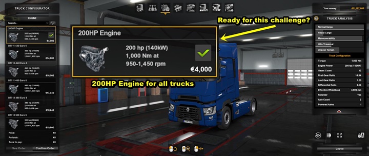 ETS2 – 200 HP Motor Yaması (1.36.x)