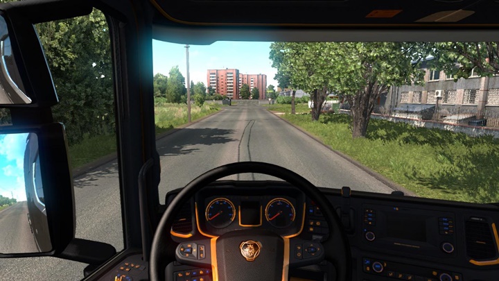 ETS2 – Scania Siyah-Turuncu Interior (1.37.x)