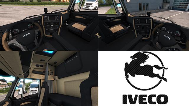 ETS2 – Iveco Hi-Way Siyah – Bej İç Mekan Modu (1.38.x)