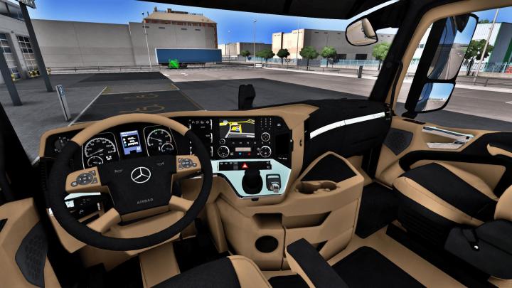 ETS2 – Mercedes Actros Mp4 Bej – Koyu Gri İç Mekan Modu (1.39.x)