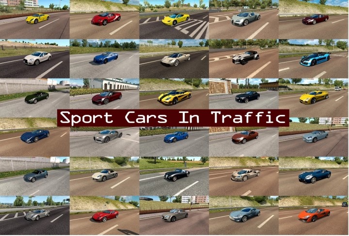 ETS2 – Sportif Arabalar Trafik Paketi V8.6.2 (1.41.x)
