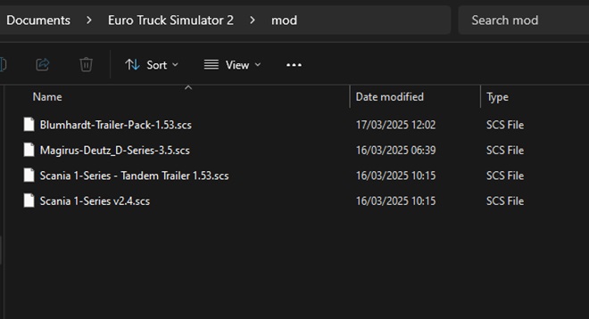 ETS2 Mod yükleme Klasörü